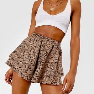 Nasty Gal Abstract Polka Dot Ruffle Tiered Shorts